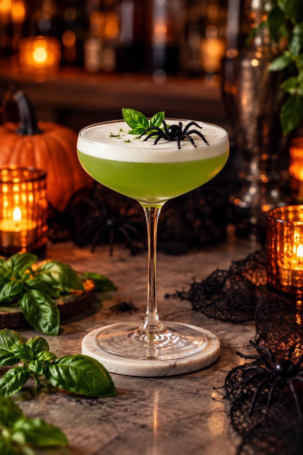2 Spooky Basil Smash Cocktails